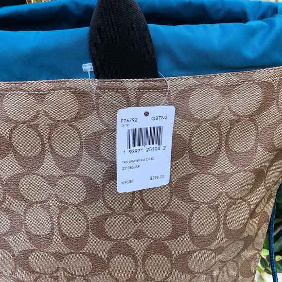 NWT Coach Men’s Terrain Drawstring Slim Backpack - Picture 5 of 7